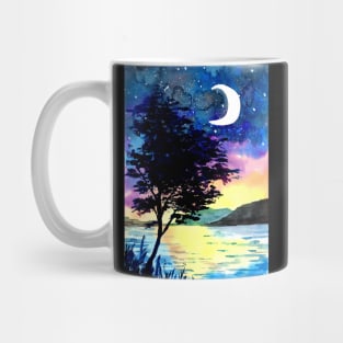 Moon and Stars above the Lake Mug